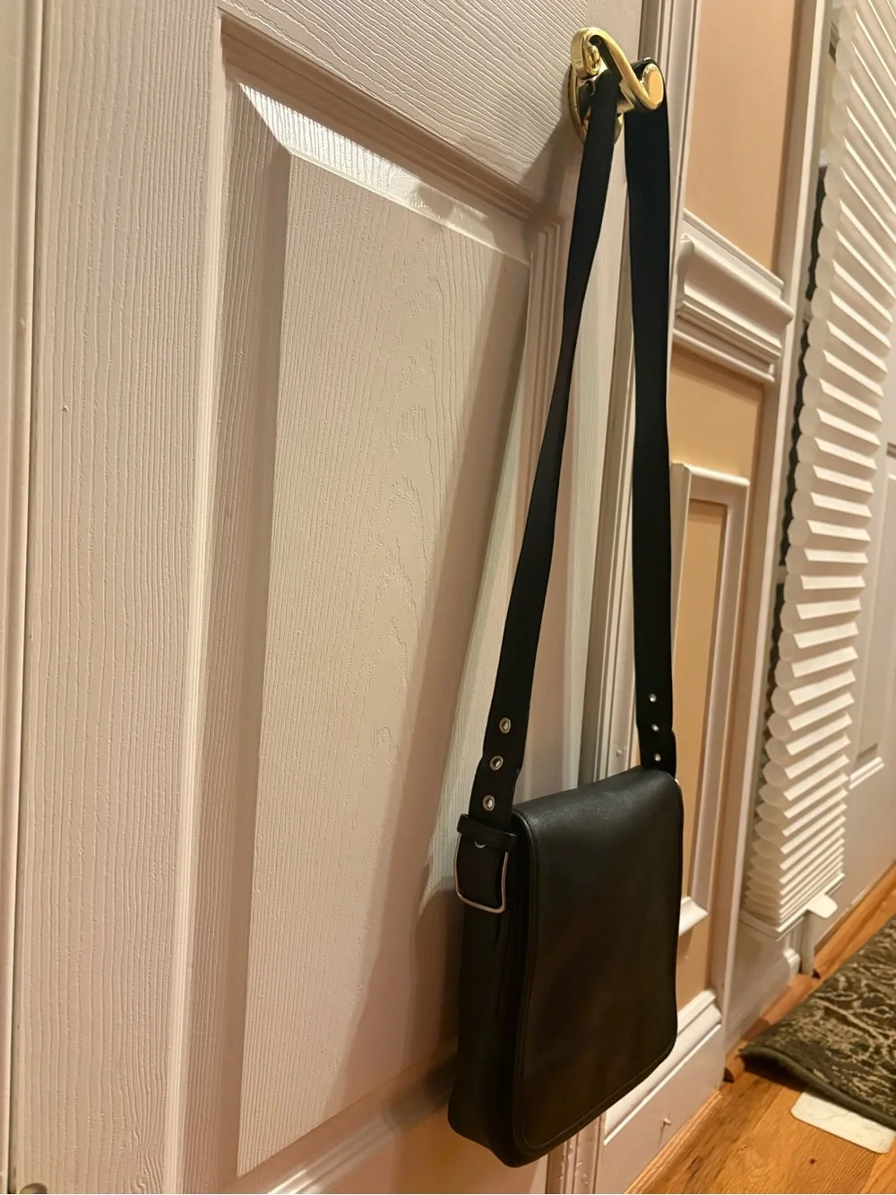 Coach Black Leather Messenger Crossbody Bag